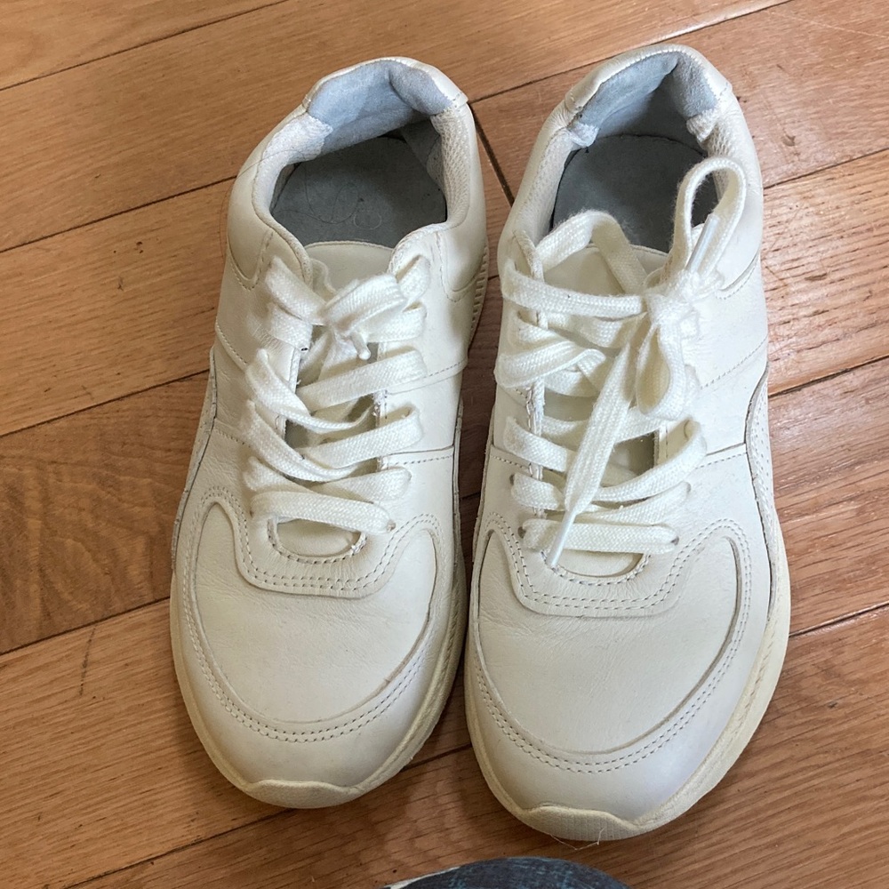 Everlane Cream Lace-Up Sneakers size 6